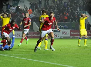 Bristol City V Leeds United Prints: Last-Minute Drama: Aden Flint Scores Dramatic Equalizer for Bristol City Against Leeds United
