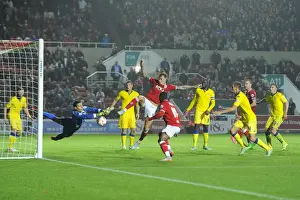 Bristol City V Leeds United Prints: Last-Minute Drama: Aden Flint Scores the Equalizer for Bristol City Against Leeds United (19-08-2015)