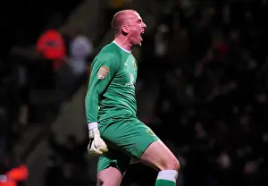Framed Print : Last-Minute Drama: John Ruddy Scores Championship-Winning Goal for Norwich City vs. Bristol City (14-03-2011)