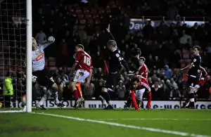 Bristol City V Millwall Prints: Last-Minute Drama: Nicky Maynard's Game-Winning Goal for Bristol City against Millwall in Championship (03/01/2012)