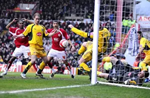 Bristol City V Plymouth Argyle Prints: Last-Minute Goal Line Clearance: Bristol City vs Plymouth Argyle