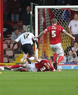 Images Dated 28th September 2013: Last-Minute Savior: Derrick Williams Game-Saving Tackle for Bristol City vs Colchester United