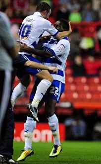 Images Dated 27th September 2011: Late Drama: Mathieu Manset Scores Last-Minute Winner for Bristol City Against Reading in