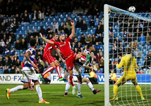 Loftus Road Prints: Late-Game Drama: Wilbraham's Headed Effort Sails Over the Bar (QPR v Bristol City)