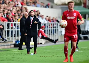 Bristol City V Nottingham Forest Prints: Lee Johnson Leads the Charge: Bristol City vs Nottingham Forest at Ashton Gate Stadium