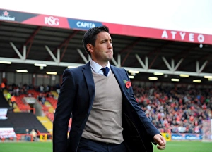 Oldham Prints: Lee Johnson Leads Oldham Athletic at Ashton Gate: November 2014 - Bristol City vs Oldham Football Match