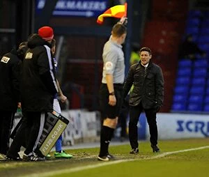 Images Dated 8th February 2014: Lee Johnson Pleads for Penalty: Oldham Athletic vs. Bristol City, 08-02-2014