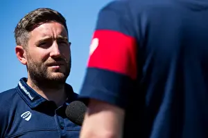 Framed Print : Lee Johnson Reacts to Bristol City's 0-1 Pre-season Win over Guernsey FC