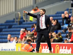 Lee Johnson Shouts Instructions: Bristol City FC at Ewood Park Against Blackburn Rovers