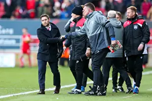 Bristol City V Cardiff City Prints: Lee Johnson's Disappointment: Bristol City's 2-3 Defeat to Cardiff City