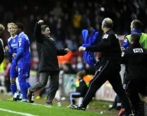 Bristol City V Oldham Athletic Prints: Lee Johnson's Emotional Reaction: Oldham Athletic's Goal Against Bristol City