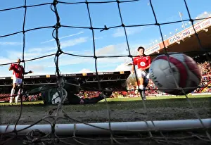 Lee Johnson's Euphoric Moment: Beating Scott Carson for Bristol City's Second Goal vs. West Bromwich Albion - Championship Football, 21st February 2010