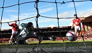 Images Dated 21st February 2010: Lee Johnson's Euphoric Moment: Celebrating the Second Goal Against Scott Carson