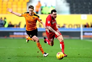Wolverhampton Wanderers V Bristol City Prints: Lee Tomlin Dashes Past David Edwards: Wolverhampton Wanderers vs