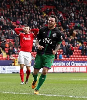 Images Dated 6th February 2016: Lee Tomlin Scores Dramatic Penalty for Bristol City in Sky Bet Championship Clash vs Charlton