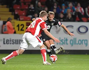 Lee Trundle shoots past Charlton defender Marton Cranie