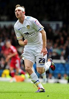 Leeds United v Bristol City Collection: Leeds United vs. Bristol City - Aidan White in Action during the 2011 League Cup Match at Elland