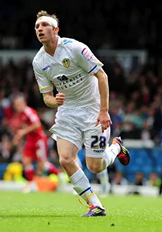 Leeds United V Bristol City Prints: Leeds United vs. Bristol City - Aidan White in Action during the 2011 League Cup Match at Elland Road