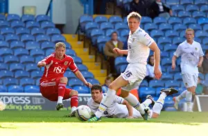 Leeds United V Bristol City Prints: Leeds United vs. Bristol City: Jon Stead's Missed Opportunity in the 2011 League Cup