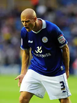 Leicester City V Bristol City Prints: Leicester City vs. Bristol City: Paul Konchesky Argues with Referee Assistant (Championship Match)