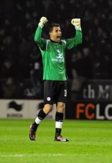 Images Dated 18th February 2011: Leicester City's Ricardo Celebrates Opening Goal vs. Bristol City (Championship 2011)