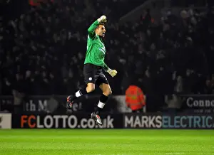 Leicester City V Bristol City Prints: Leicester City's Ricardo Scores and Celebrates Opening Goal Against Bristol City (Championship)