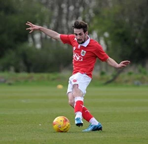 Images Dated 13th April 2015: Lewis Hall's Shining Performance at Failand Training Ground: U21s Match between Bristol City