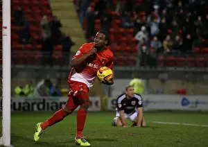 Barclays Prints: Leyton Orient's Kevin Lisbie Celebrates First Goal Against Bristol City, 11-02-2014
