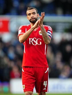 Images Dated 3rd March 2012: Liam Fontaine of Bristol City Thanks Fans after Ipswich Victory, March 2012