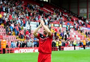 Images Dated 4th August 2012: Louis Carey's Emotional Farewell: A Heartfelt Moment at Ashton Gate