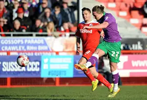 Crawley Town V Bristol City Prints: Luke Ayling's Shot: Bristol City's Determination at Crawley Town (07.03.15)