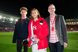 Bristol City V Nottingham Forest Prints: Luke Freeman, Man of the Match: Celebrating with the Sponsor after Bristol City's Win against Nottingham Forest