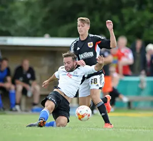 Friendly Prints: Luke Freeman vs. Nicky Lawrence: A Pre-Season Battle at The Playing Fields - Portishead Town vs