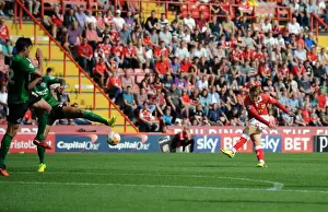 Bristol City V Scunthorpe Prints: Luke Freeman's Shot for Bristol City Against Scunthorpe United, September 6, 2014
