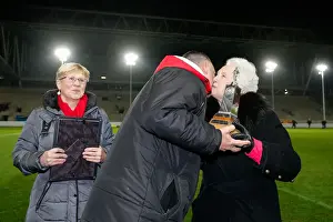 Framed Print : Marina Dolman Honors Brian Tinnion at Half Time: Bristol City vs Brighton & Hove Albion, 2016