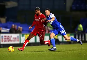 Ipswich Town V Bristol City Prints: Mark Little Outmaneuvers Myles Kenlock in Sky Bet Championship Clash