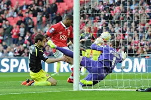 March Prints: Mark Little Scores the Winning Goal: Bristol City's Johnstone's Paint Trophy Victory at Wembley Stadium