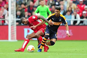 Mark Little vs Ayoze Perez: Clash between Bristol City and Newcastle United Players at Ashton Gate