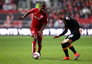 Bristol City V Hull City Prints: Mark Little vs Josh Tymon: Clash at Ashton Gate - EFL Cup Showdown