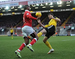 Bristol City V Sheffield United Prints: Mark Little vs Robert Harris: Intense Clash in Bristol City vs Sheffield United Football Match