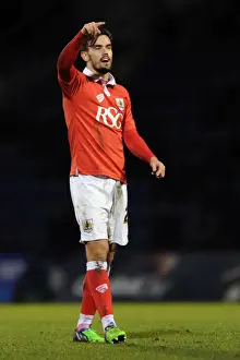 Framed Print : Marlon Pack in Action: Bristol City's Johnstone's Paint Trophy Battle at Gillingham's Priestfield Stadium, 2015