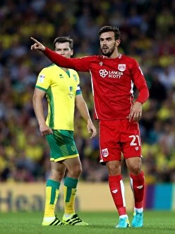 Images Dated 16th August 2016: Marlon Pack in Action: Norwich City vs. Bristol City, Sky Bet Championship 2016