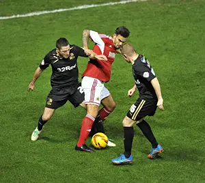Bristol City V Crawley Town Prints: Marlon Pack Battles Past Two Crawley Defenders in Sky Bet League One Clash