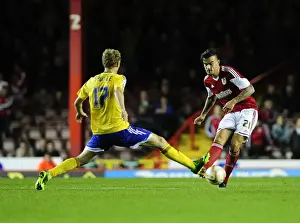Bristol City V Brentford Prints: Marlon Pack of Bristol City Playing a Pressured Pass during Bristol City vs Brentford