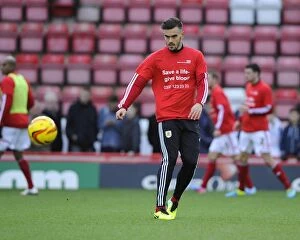 Images Dated 14th December 2013: Marlon Pack of Bristol City Warming Up Ahead of Rotherham United Clash, 14th December 2013