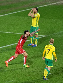 Bristol City V Norwich City Prints: Marlon Pack Celebrates Bailey Wright's Equalizer: Bristol City vs