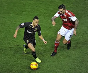 Bristol City V Crawley Town Prints: Marlon Pack Chases Kyle Bennett: Intense Football Action at Cardiff City Stadium