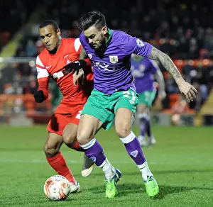 Leyton Orient V Bristol City Prints: Marlon Pack Fends Off Jay Simpson's Pressure in Leyton Orient vs
