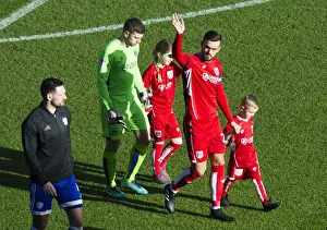Bristol City V Cardiff City Prints: Marlon Pack and Mandot the Bristol City Bear: A Championship Showdown - 14/01/2017 (Bristol City v Cardiff City)