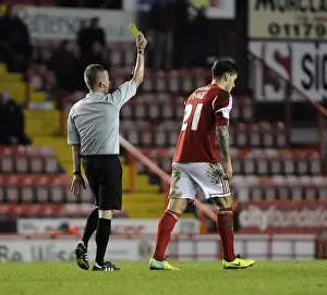 Bristol City V Walsall Prints: Marlon Pack Receives Yellow Card in Bristol City vs Walsall Football Match, December 2013